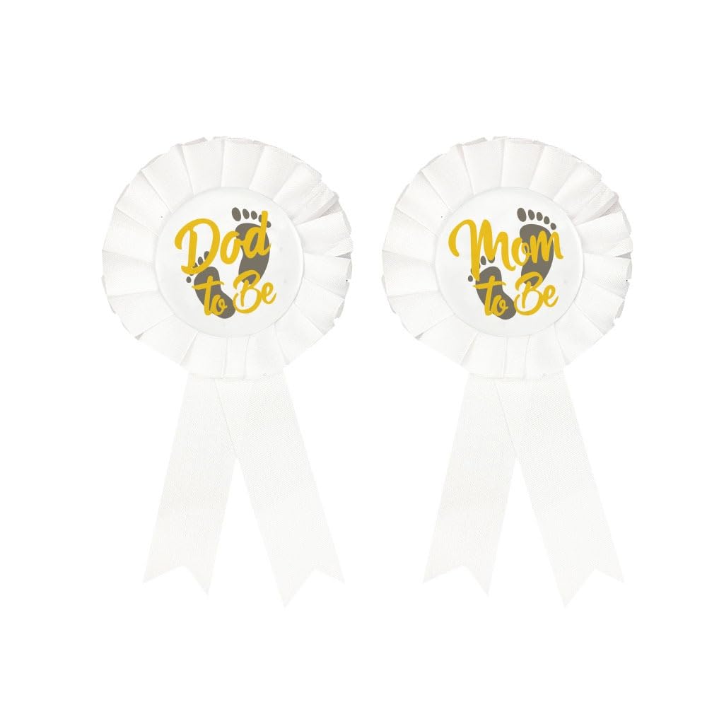 HAPPYLAND - Decoración para baby shower, diseño de papá para ser y mamá para ser hojalata – Botón de baby shower, regalo para papá nuevo regalo para el género de fiesta, Sin gemas.