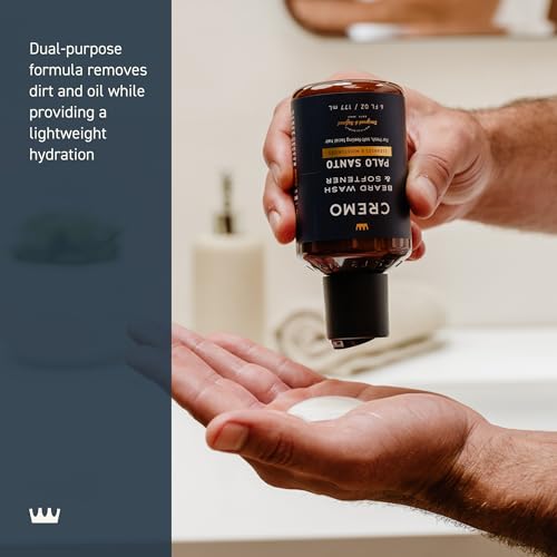 Cremo Palo Santo (Reserve Collection) Beard Wash & Softener, Moisturizes, Styles and Reduces Beard Itch for All Lengths of Facial Hair, 6 Fluid Oz