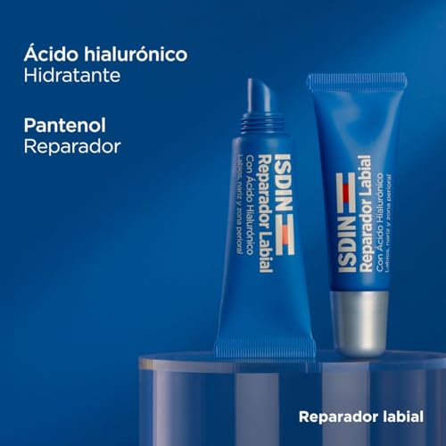 ISDIN reparador labial fluido con acido hialuronico. protege y repara los labios, la nariz y la zona perioral, textura fluida y ligera, 10ml, 0.28 grams, 10 mililitro, 1
