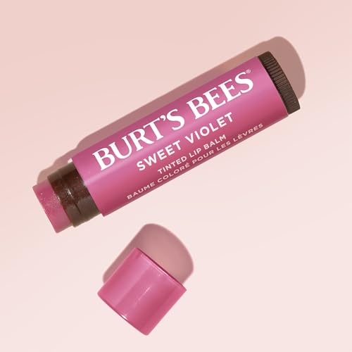 Burt's Bees 100% Natural Tinted Lip Balm, Sweet Violet with Shea Butter & Botanical Waxes - 2 Pack