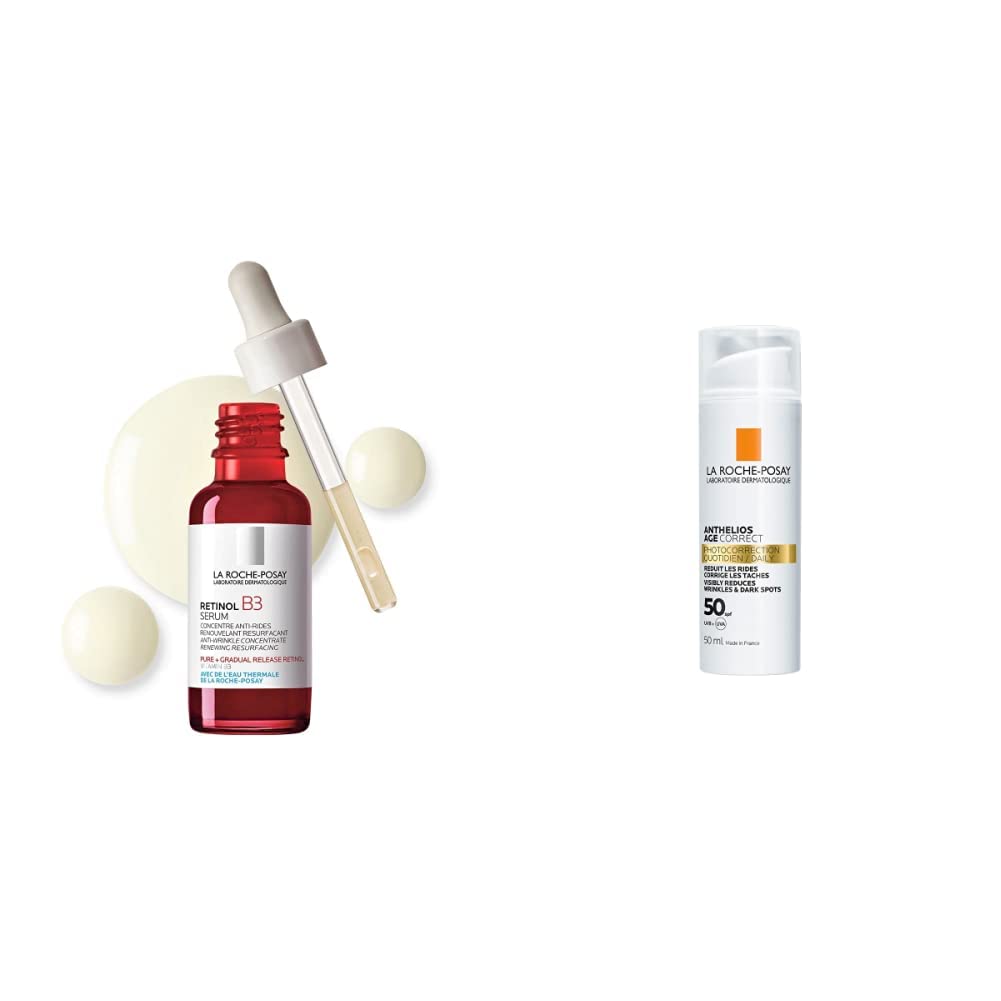 La Roche-Posay retinol b3 serum anti-arrugas 30 ml + protector solar facial anthelios age correct crema ligera fps50