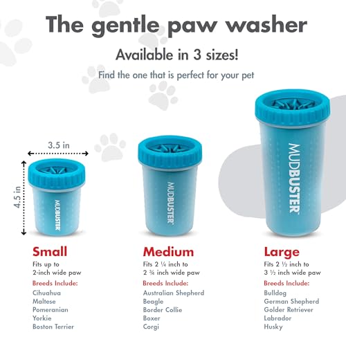 Dexas MudBuster Limpiador portátil para patas de perro, Azul, Pequeño