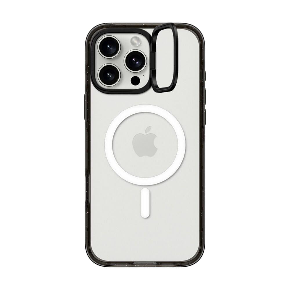 Soporte de Anillo para iPhone 16 Pro Max CASETiFY Negro Transparente con Protección de Grado Militar Compatible con Magsafe