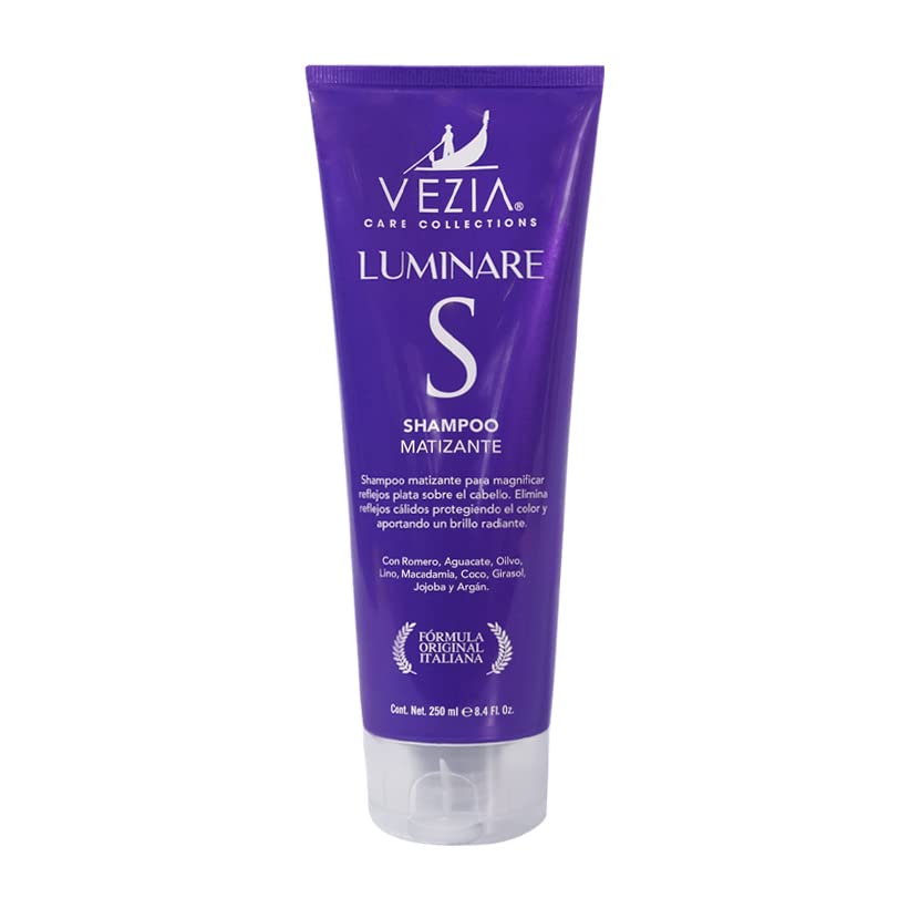 Kit Shampoo Matizante Vezia Luminare y Acondicionador para Mechas y Canas 300 ml
