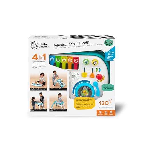 Baby Einstein Musical Mix 'N Roll 4 en 1 caminador de actividades y mesa, a partir de 6 meses