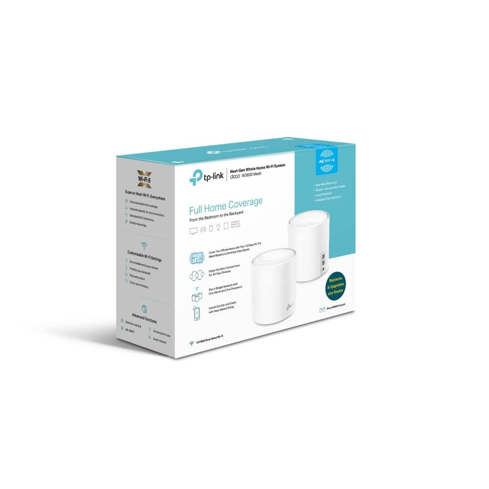 Sistema de Malla WiFi TP-Link Deco X20 Reacondicionado Blanco Cobertura hasta 4000 Pies Cuadrados Paquete de 2