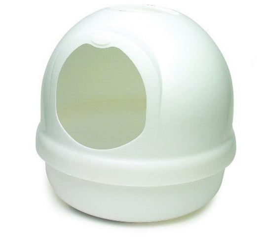 Booda Petmate Dome Litter Box, Metallic Pearl White, 17.5'' Diameter x 18''H (Pearl - Color)