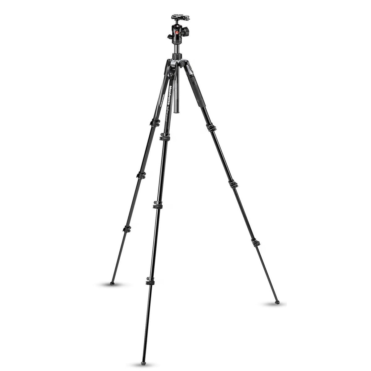 Manfrotto Befree - Trípode de Viaje de Aluminio de 4 Secciones con Cabeza de Bola, Color Negro