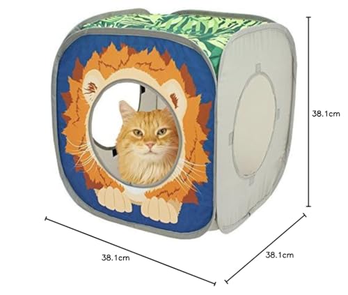 Kitty City Safari Play Cubee, Cat Cube, Play Kennel, Cat Bed, Jungle Cat House