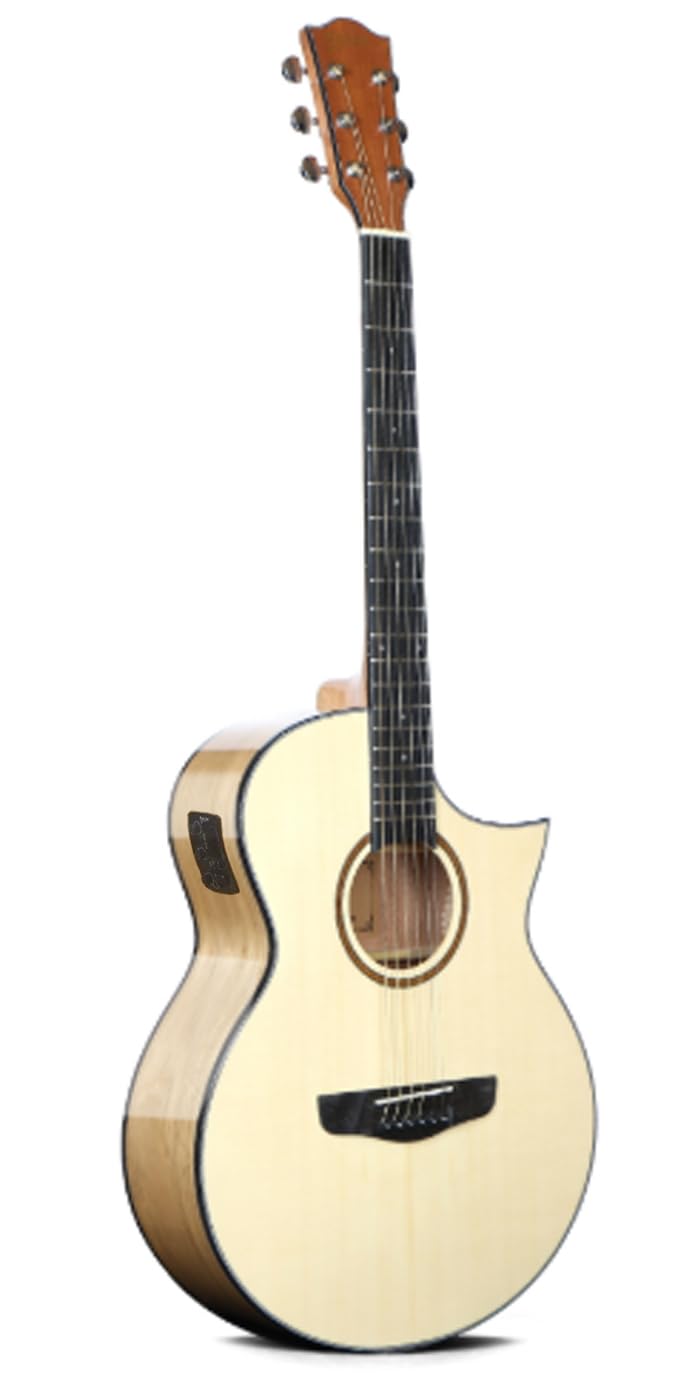 Deviser Guitarra Electroacústica L-610 Con funda, Alta Calidad