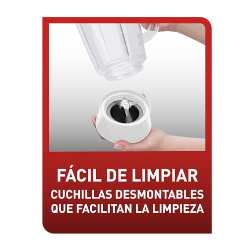 Licuadora T-fal Optimix 2 Velocidades, Blanca,Vaso Plastico 2L, 4 Cuchillas Zelkrom, LN2771MX