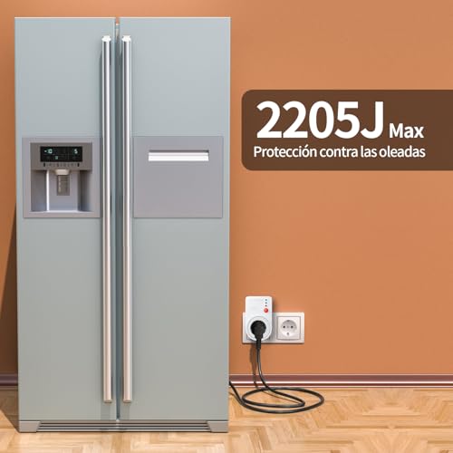 FlyDog 2Pzs Protector de Sobretensión TESPOWER de 120V, con Indicadores LED, Protección contra Voltaje Alto/Bajo, para Hogar y Oficina