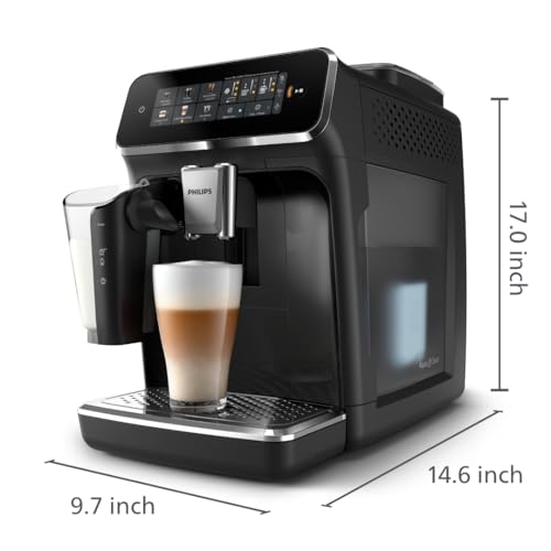 Máquina Espresso Philips 3300 Series Negra con Sistema LatteGo y 5 Variedades de Café