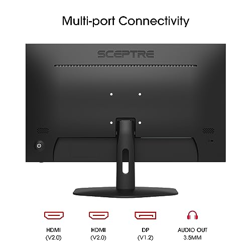 Monitor para Juegos Sceptre Negro 27 Pulgadas 100 Hz 1 ms DisplayPort HDMI AMD FreeSync Altavoces Integrados sin Marco 100% sRGB para el Cuidado de los Ojos 2024