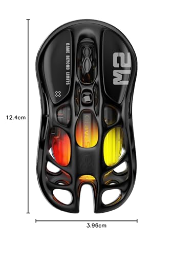 GravaStar Mercury M2 Gaming Mouse - Ratón para Juegos de computadora MMO con Sensor óptico de 26,000 dpi - Diseño Hueco liviano de 78 g - 5 Botones programables - 5 Modos RGB - Negro sigiloso