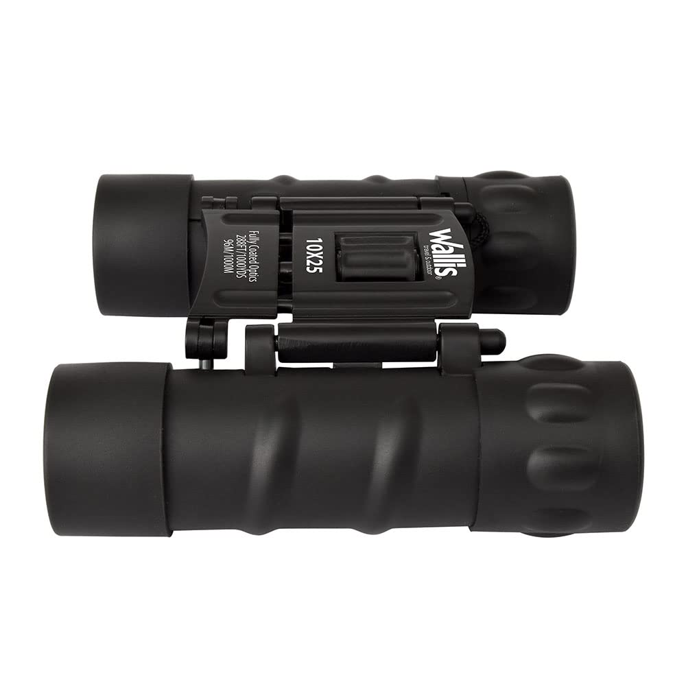 Binocular Compacto Wallis Negro Revestimiento Rubicon 10 x 25 mm