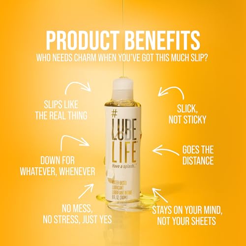 Lube Life Lubricante con sabor a base de agua, 8 onzas de lubricante sexual para hombres, mujeres y parejas, Original, 236.59ml (8oz)