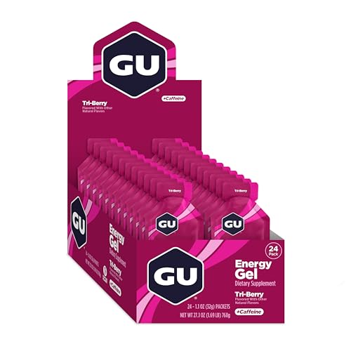 GU Energy Labs Original, Gel Energético de Nutrición Deportiva, 3 Bayas, Caja de 24 Piezas