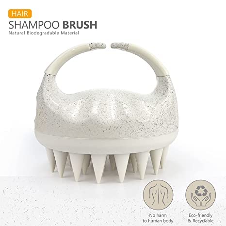 Sndyi Cepillo masajeador de cuero cabelludo, exfoliante de cuero cabelludo con cerdas de silicona suave, exfoliante de cuero cabelludo para eliminación de caspa, masajeador de cuero cabelludo para el crecimiento del cabello, cepillo de cabello seco húmedo