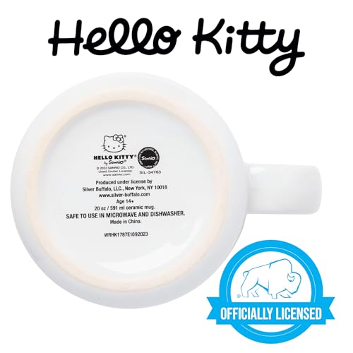 Taza de Cerámica Silver Buffalo Sanrio Hello Kitty Blanco para Campista