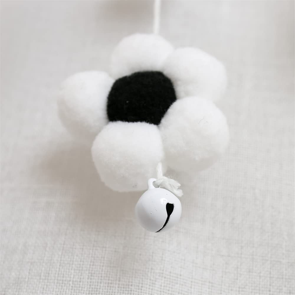 Móvil de bebé para cuna, moderno y bohemio para bebé, móvil de guardería para niña o niño, diseño de flores pequeñas, móvil de cuna para niños y niñas (blanco y negro)