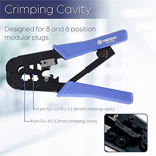 Pinza Crimpadora TRENDnet 8P RJ-45 y 6P RJ-12 RJ-11