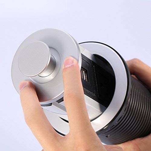 Brrnoo - Torre de alimentación multicontacto para Mesa con USB y 2 Puertos USB para Oficina y hogar