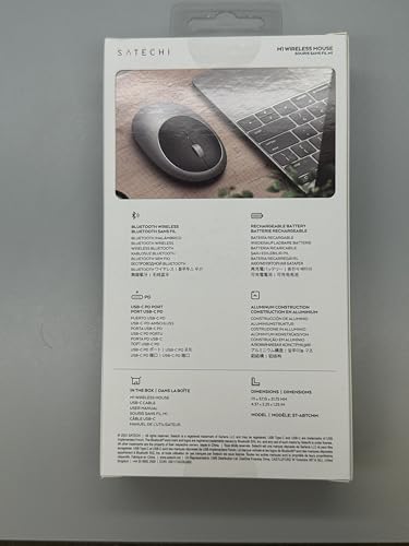 Ratón Bluetooth Satechi M1 Gris Espacial Recargable USB-C Compacto y Portátil Compatible con Mac/Windows