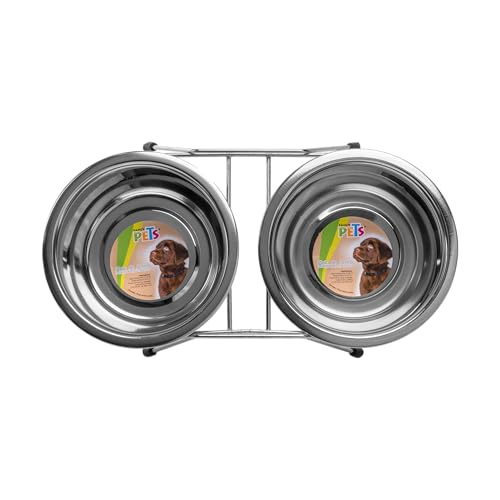 Platos de Acero Fancy Pets Azul Comedero Doble para Perro