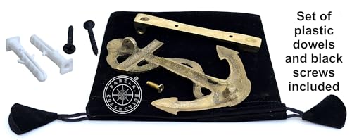 Hanzla Collection - Tocador de puerta (latón envejecido, 16,5 cm)