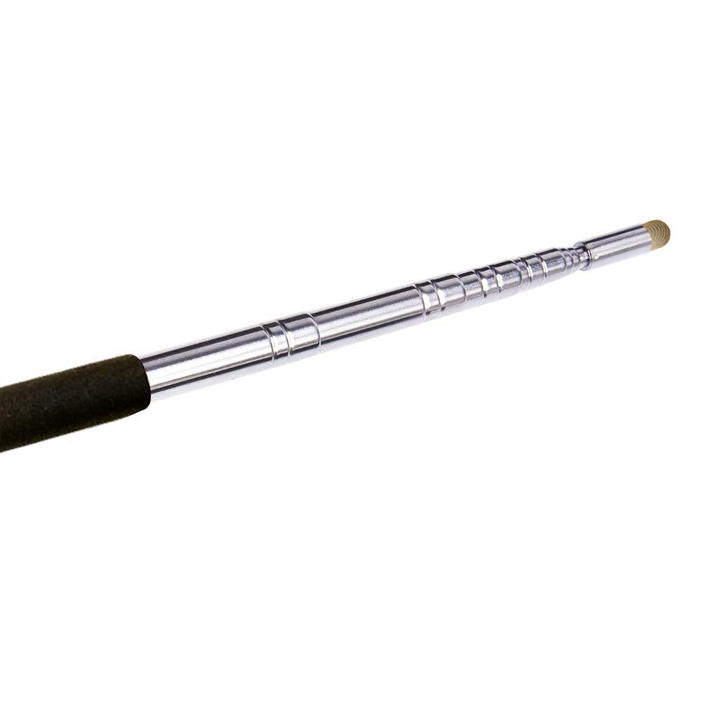Puntero telescópico para profesores, puntero de enseñanza para aula, puntero retráctil de metal a mano, longitud extendida de 39 pulgadas, puntero de pizarrón blanca de presentación de mano (negro esmerilado)