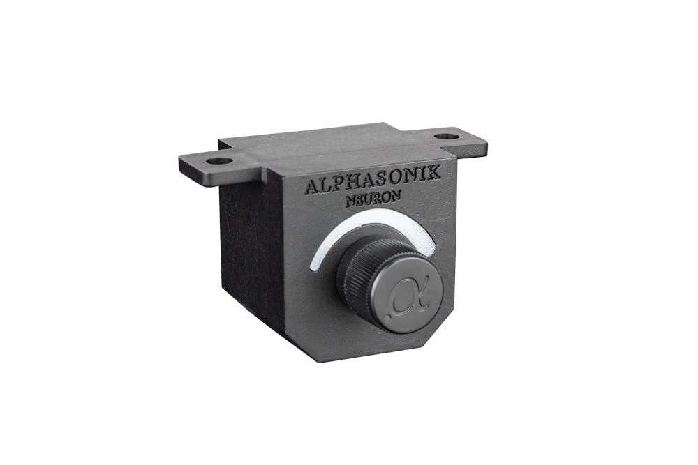 Alphasonik NA1000.2 Neuron Series Amplificador de coche de 1000 vatios máximo de 2 canales con circuito de protección de 4 vías, amplificador de clase A/B, entradas de bajo y alto nivel (perilla de graves remota incluida)