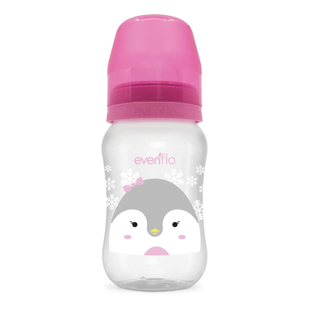 Biberón Evenflo Rosa Anticólicos Cuello Ancho para Niña