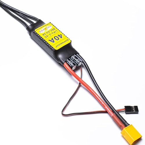 Driver de Velocidad Eléctrico APISQUEEN 40A ESC 2-6S 5V 3A BEC con XT60 y Enchufe 4.0 mm para RC Drone Airplane Motores sin Escobillas y Propulsor Subacuático