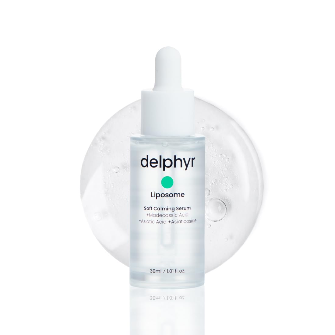 Delphyr Suero Calmante Suave Con Liposomas, Nutritivo Y Ligero Para Pieles Sensibles Con Centella Asiática Y Teca, Cuidado De La Piel Coreano Para Pieles Problemáticas 1,01 Onzas Líquidas (Paquete