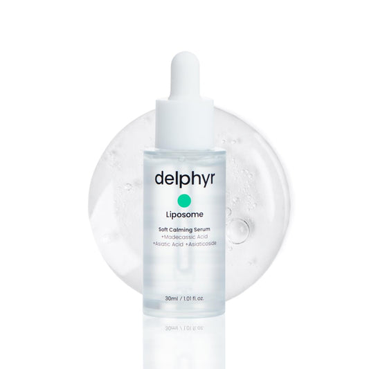 Delphyr Suero Calmante Suave Con Liposomas, Nutritivo Y Ligero Para Pieles Sensibles Con Centella Asiática Y Teca, Cuidado De La Piel Coreano Para Pieles Problemáticas 1,01 Onzas Líquidas (Paquete