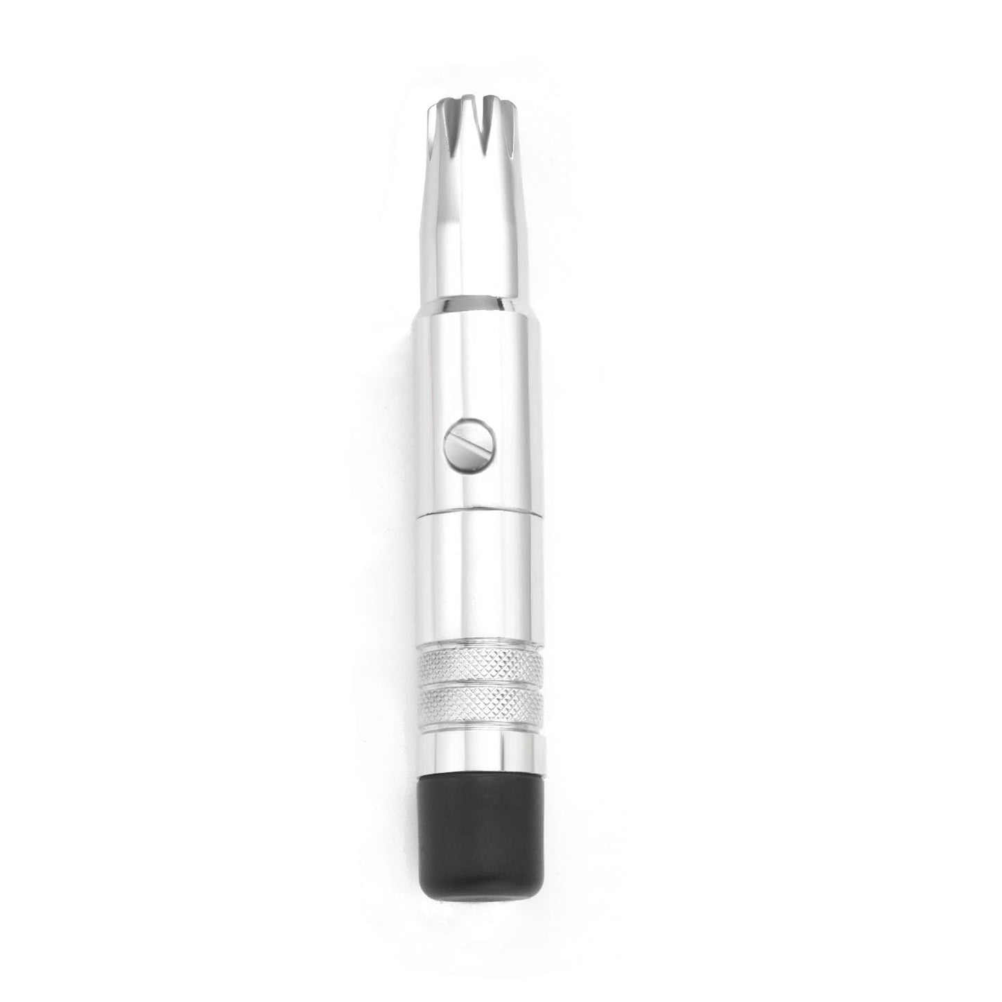 Motanar - Recortadora manual de pelo para nariz para hombre y mujer, no requiere batería, recortadora para nariz, oreja, bigote y bigotes, impermeable, acero inoxidable con cepillo negro (plata)