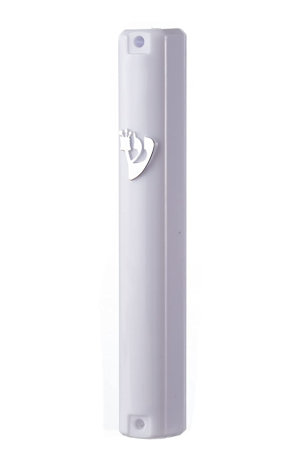 SUPER STAM MEZUZAH - Soporte para Caja (shidell) (plástico Plateado) con Forma Rectangular de 6.3/4 Pulgadas -17.5 x 2 x 2 c''m, Corcho de Goma Impermeable Lote de 5 (Blanco, 15 (para Rollo de 15 cm)
