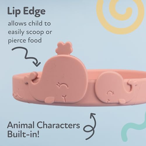 Placa de Silicona Nuby Ballena Rosa para Niños Pequeños 6+ Meses