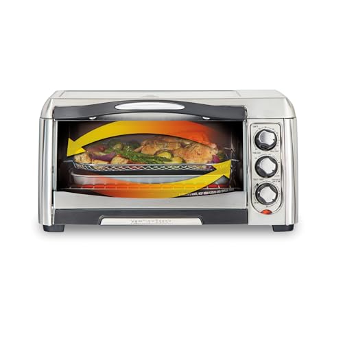Hamilton Beach Horno Tostador con Freidora de Aire, 6 Rebanadas, Acero Inoxidable (31323)
