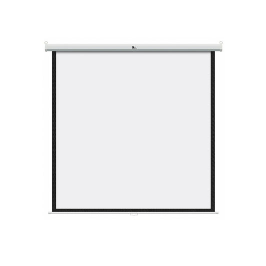 Qian Pantalla de proyección 100 Pulgadas. Pantalla de Proyecto HD desplegable Manual gudin portátil, Blanco Mate.
