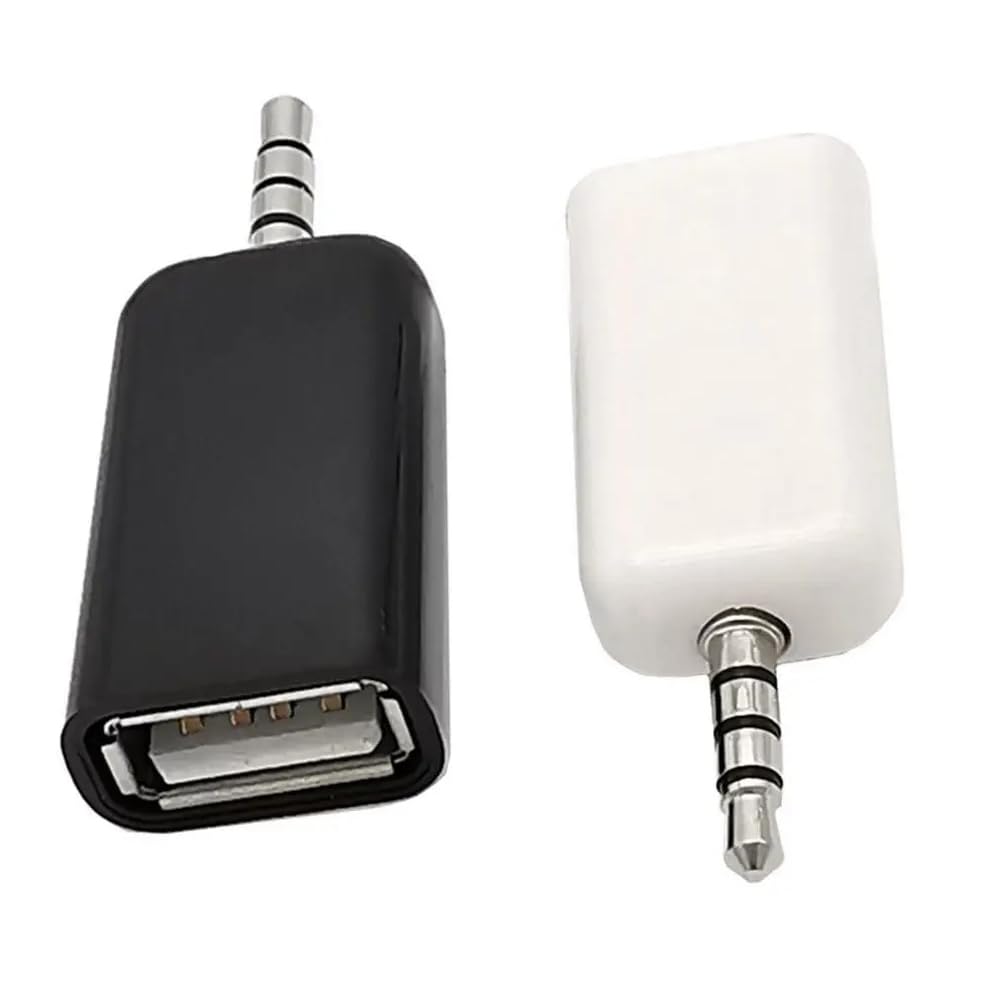 Adaptadores de Audio AUX a USB A ThtRht Negro Paquete de 2 para Coche
