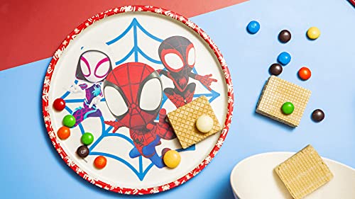 Juego de Vajilla Zak Designs Marvel Spider-Man Rojo Melamina Bambú para Niños (3 Piezas)