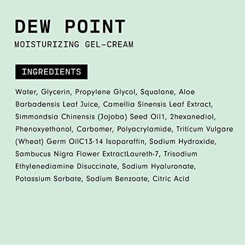 Versed Dew Point - Crema hidratante facial de gel ligero diario para piel hidratada y rebotante, absorción rápida, no grasa con extracto de hoja de té verde y jugo de hoja de aloe, vegano (2 onzas)