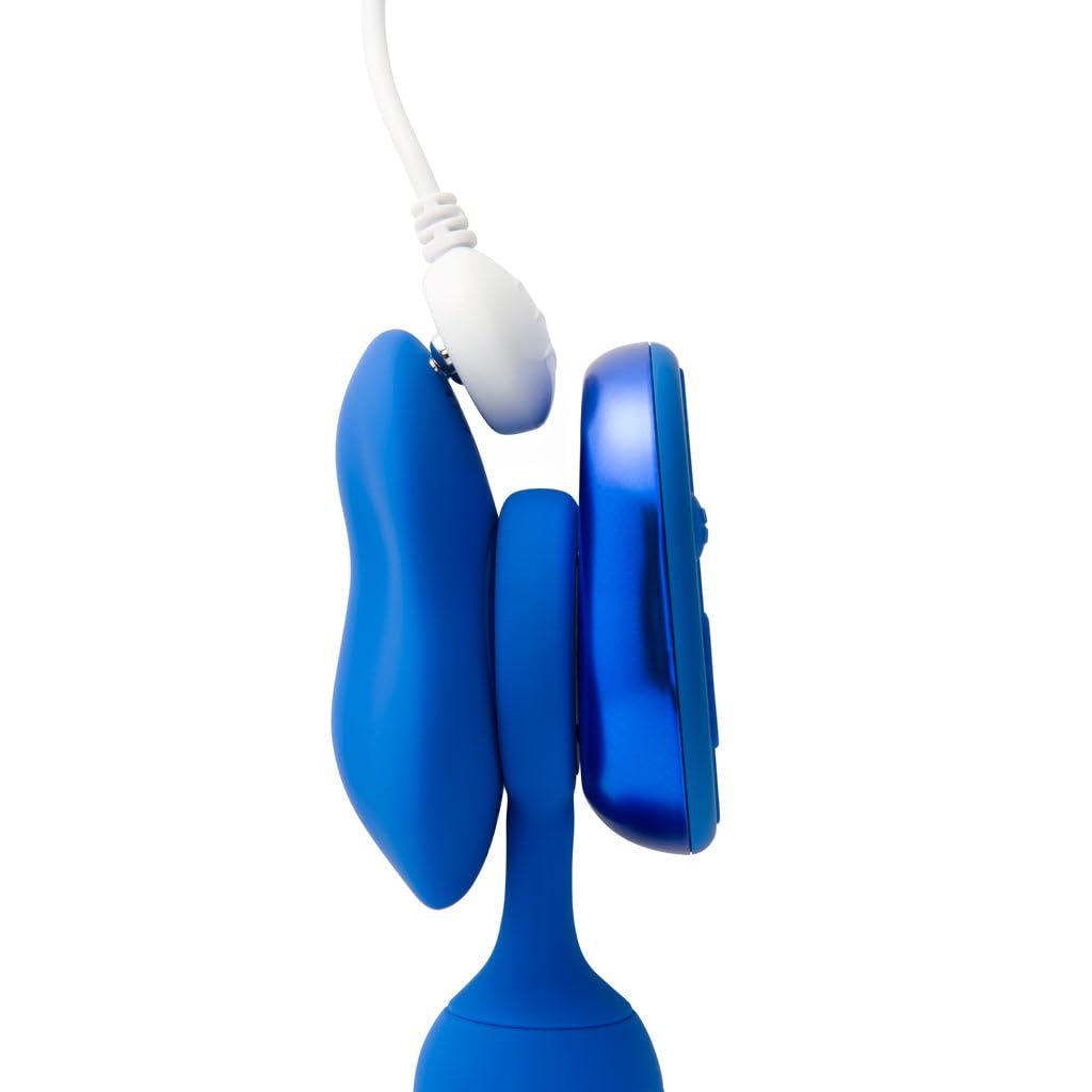 Vibrador Platanomelón Azul con Control Remoto 2 en 1 para Parejas