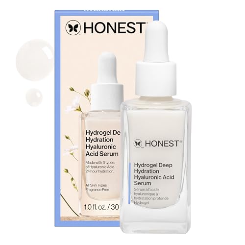 Honest Beauty Stay Hydrated Hyaluronic Acid + NMF Serum with 3 Types of Hyaluronic Acid | EWG Certified + Dermatologist Tested | Vegan + Cruelty Free | 30 mL