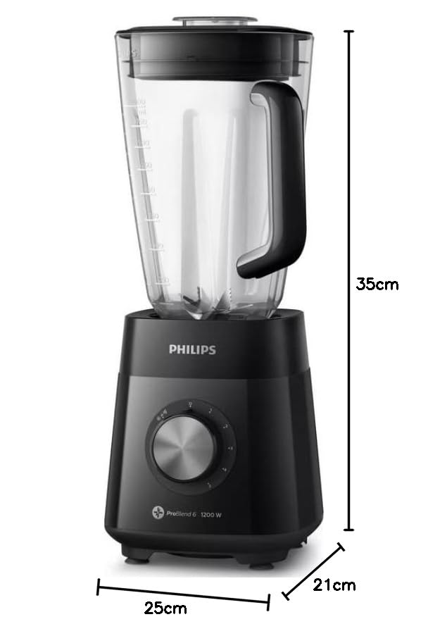 Licuadora Philips Potente 1200 Watts Vaso Tritán 3L 5 Velocidades+Pulso