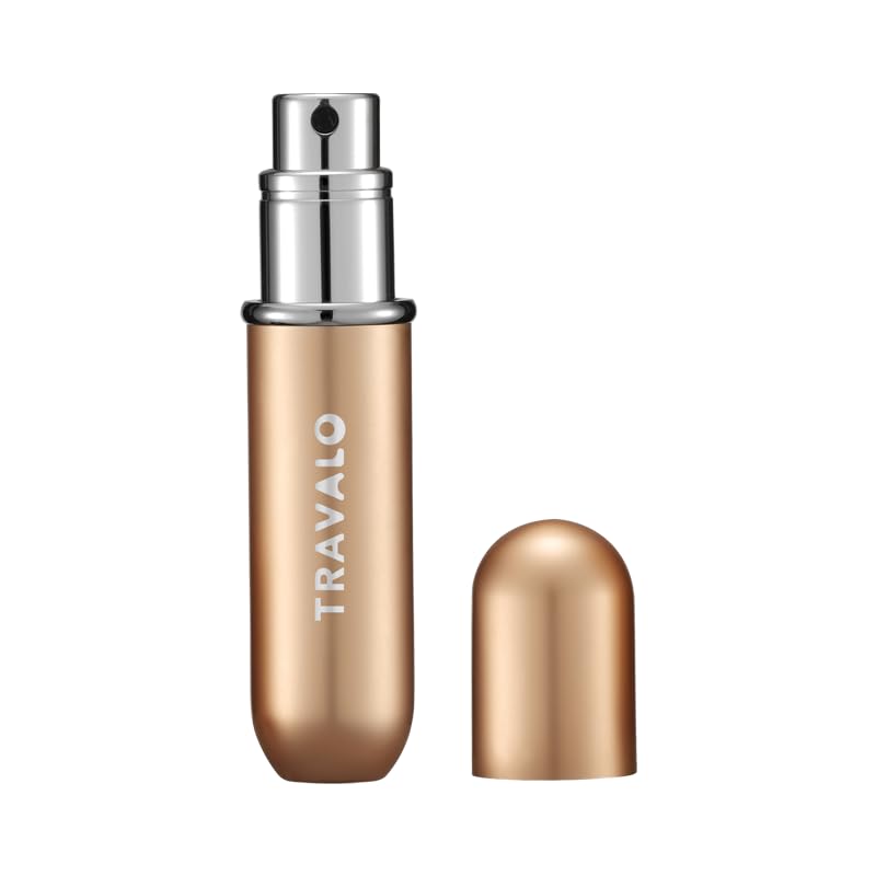 Travalo - Atomizador de perfume recargable, botella de perfume con relleno inferior, mini dispensador de colonia, tamaño de viaje, pulverizador portátil para mujeres y hombres, regalo, plata, 2.2
