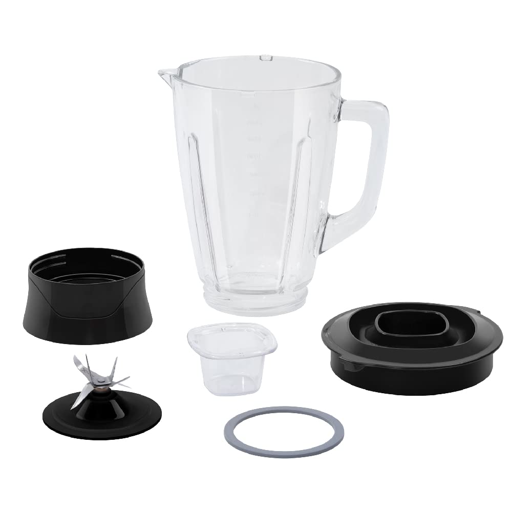 T-fal Licuadora Infinyforce XL 10 velocidades con vaso de vidrio de 2.2 litros, 550 W, con tecnología powelix y acople Carbon Drive, incluye 10 funciones, Negra, LN8208MX