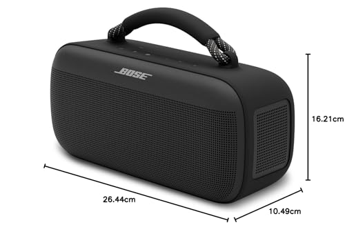 Bose Altavoz Portátil SoundLink MAX, Altavoz Bluetooth Grande Impermeable, con 20 Horas de duración de la batería, USB-C, Entrada AUX de 3.5 mm incluida, Negro